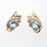 Серьга золото 585, общий вес - 1.56 г, чистый вес - 1.227 г