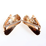 Серьга золото 585, общий вес - 1.9 г, чистый вес - 1.74 г