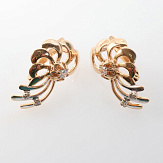 Серьга золото 585, общий вес - 2.87 г, чистый вес - 2.82 г