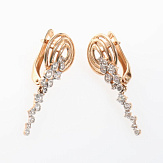 Серьга золото 585, общий вес - 1.59 г, чистый вес - 1.442 г